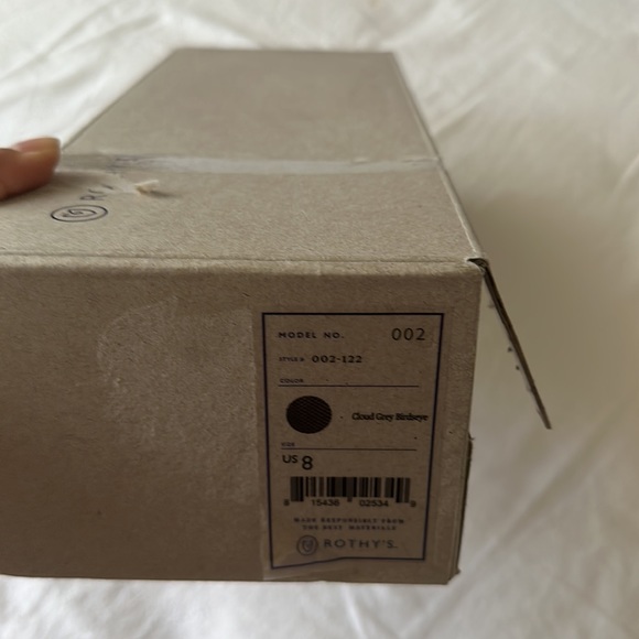 NWT Rothy’s Cloud Grey Birdseye The Point Flat - Picture 8 of 11